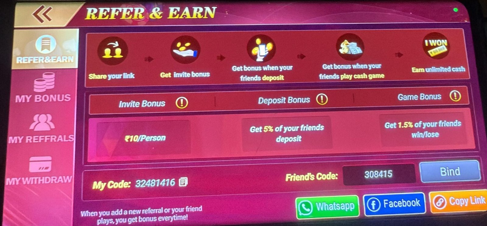 Teen Patti Refer And Earn